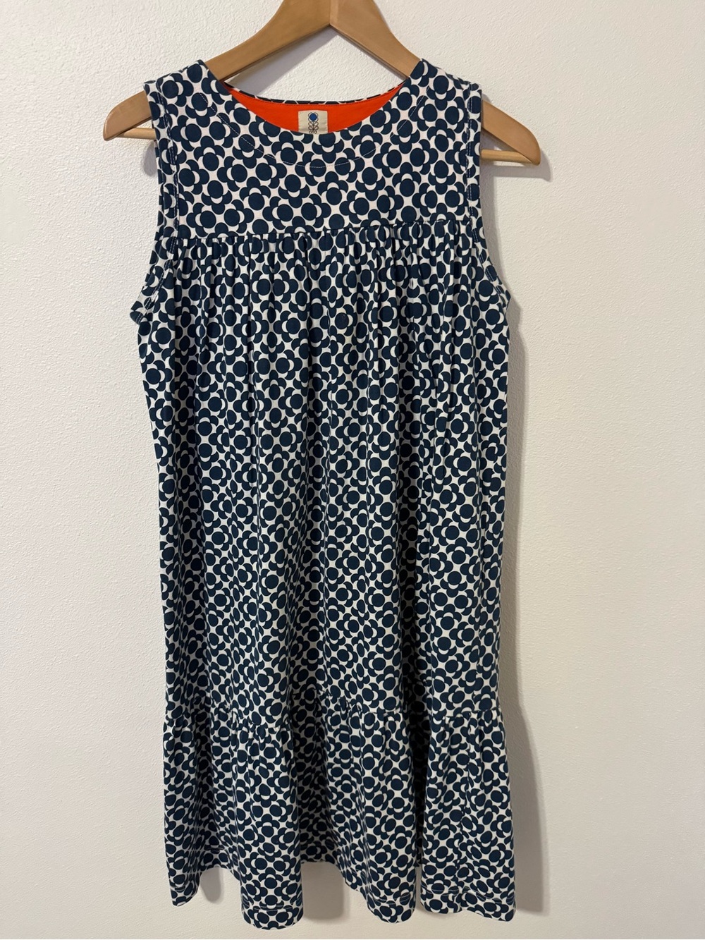Regatta x Orla Kiely Retro Floral Coolweave Cotton Sleeveless Midi Dress Navy-M